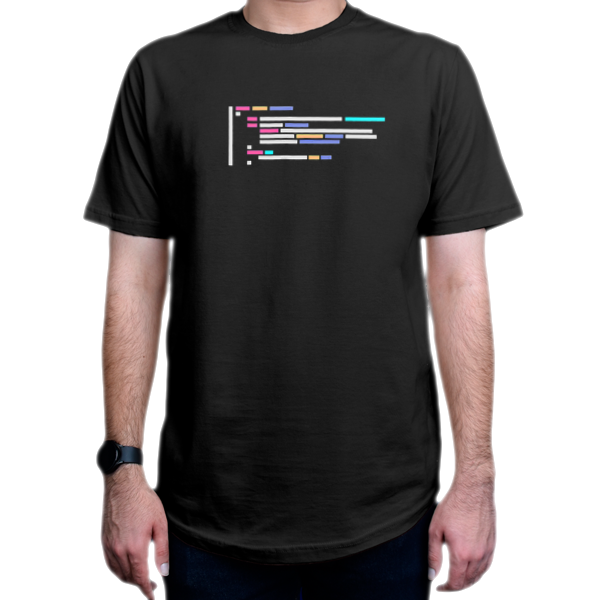 تیشرت برنامه نویسی طرح IDE themeنمای روبرو - رنگ مشکی