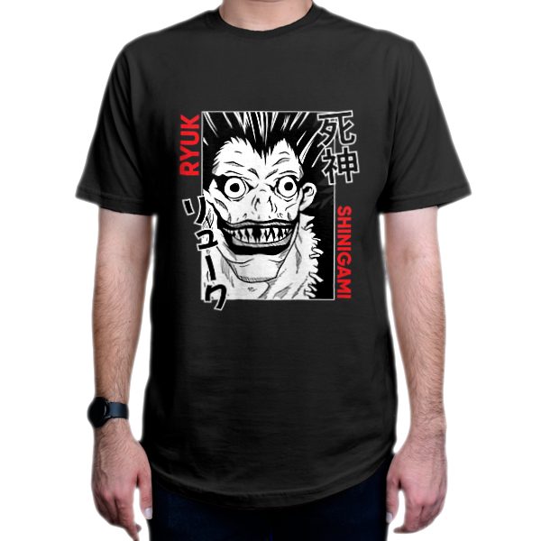 تیشرت طرح انیمه Death Note  دفترچه مرگ شخصیت ریوک Ryuk کد DN2نمای روبرو - رنگ مشکی
