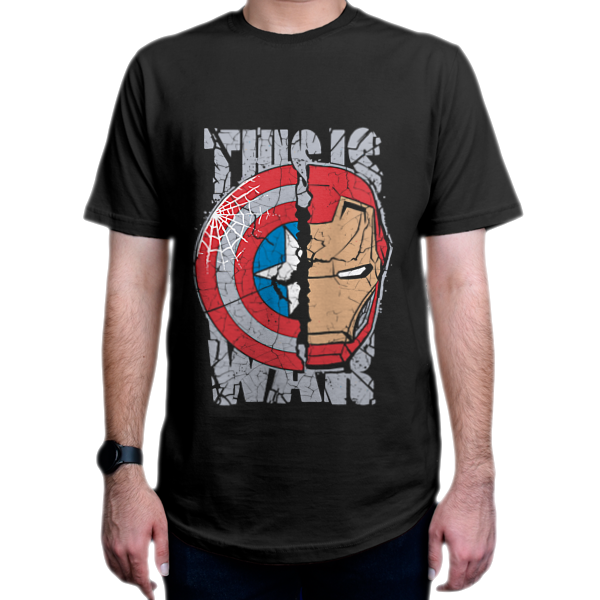 تیشرت طرح فیلم  Iron man مرد آهنی  شخصیت Iron Man-Captain America مردآهنی-کاپیتان آمریکا