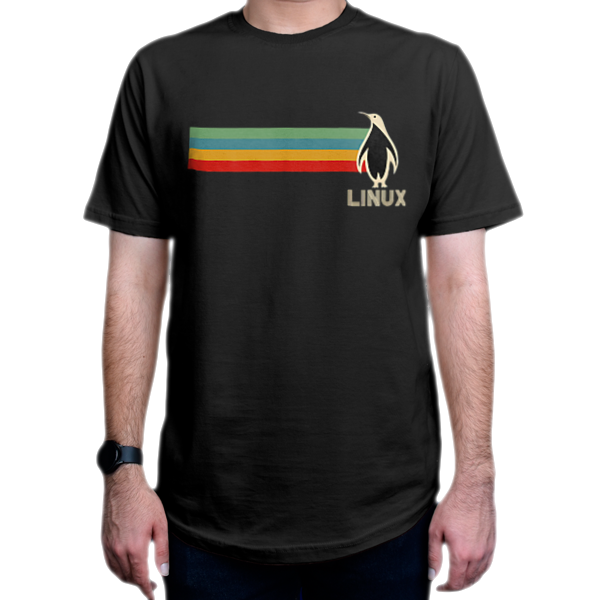 تیشرت برنامه نویسی طرح Linux لینوکس Rainbow رنگین کمان