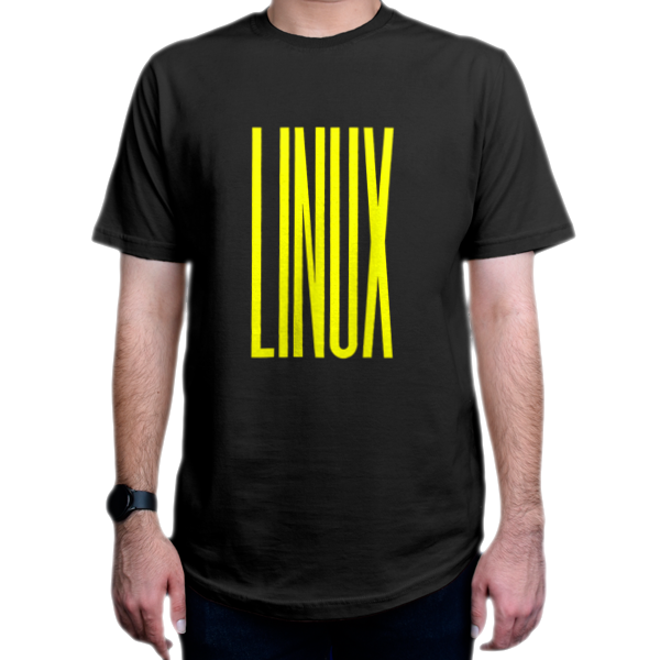 تیشرت برنامه نویسی طرح لینوکس Linux زرد Yellow