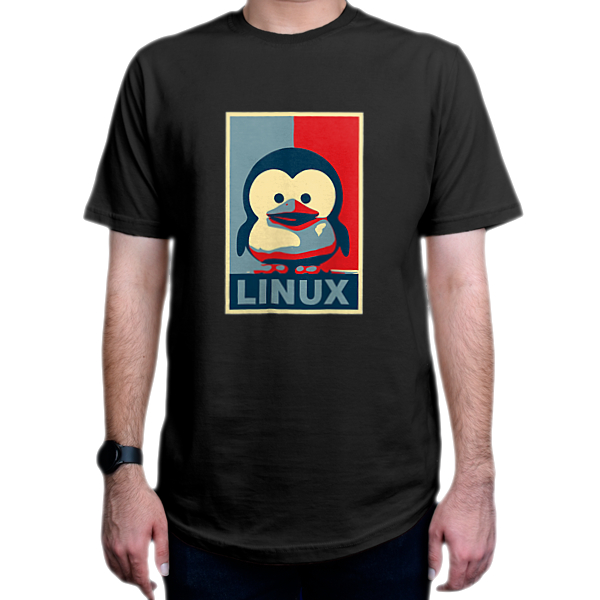 تیشرت برنامه نویسی طرح لینوکس Linux آبی قرمز red blue