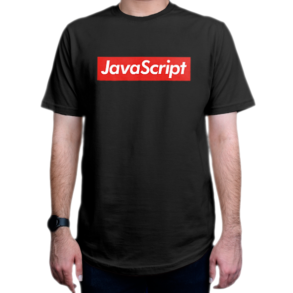 تیشرت برنامه نویسی طرح جاوا اسکریپت java script قرمز redنمای روبرو - رنگ مشکی