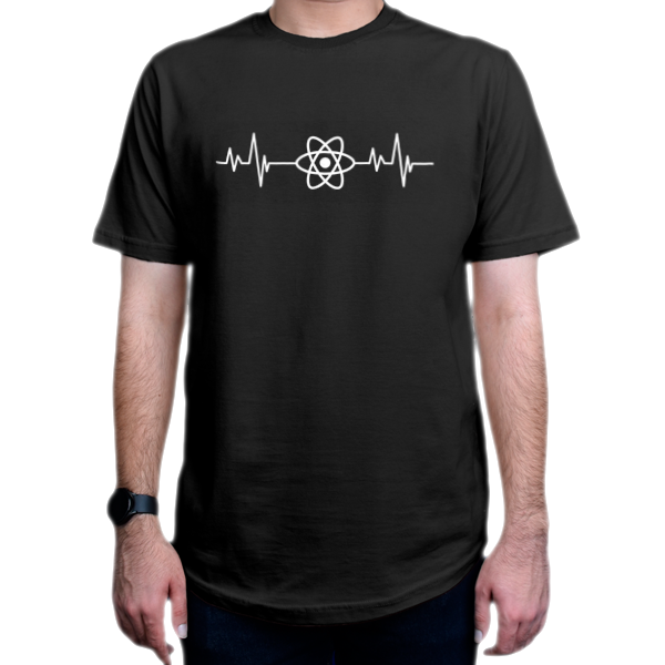 تیشرت برنامه نویسی طرح React heartbeat pulse