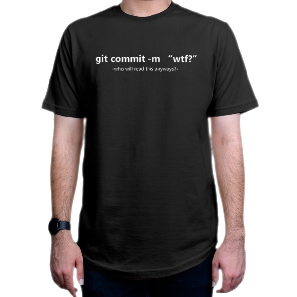 تیشرت برنامه نویسی طرح git commit -m wtf