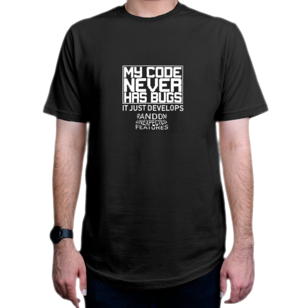 تیشرت برنامه نویسی طرح my code never has bugs
