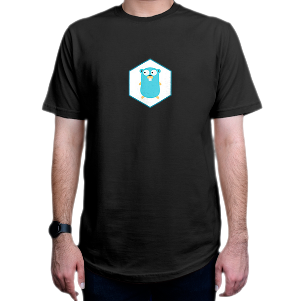 تیشرت برنامه نویسی طرح Golang Gopher GO hexagon