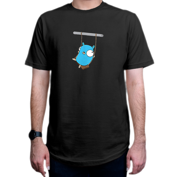 تیشرت برنامه نویسی طرح Gopher on a swing