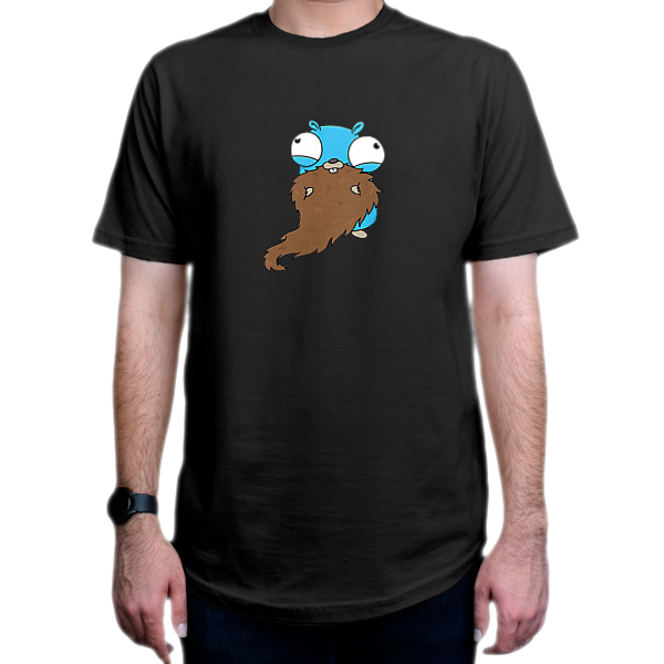 تیشرت برنامه نویسی طرح Happy Bearded Gopher