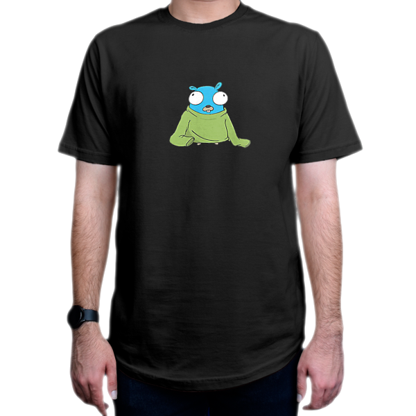 تیشرت برنامه نویسی طرح Sweater Gopherنمای روبرو - رنگ مشکی