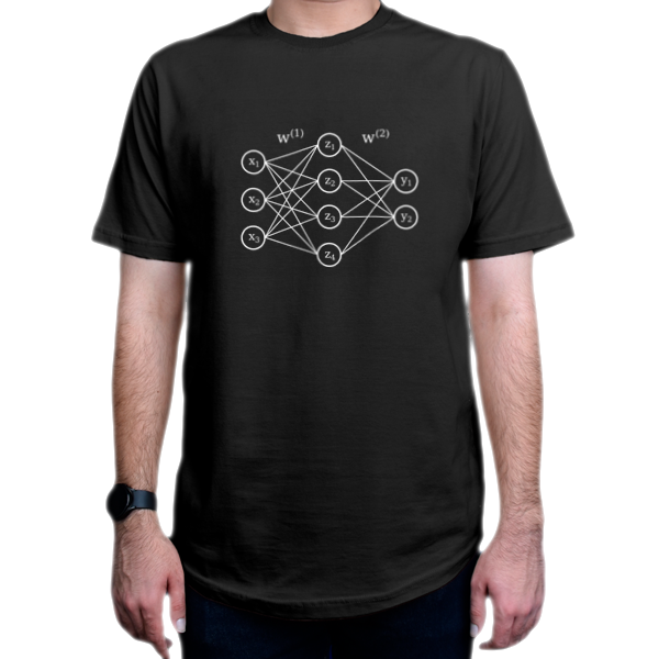 تیشرت برنامه نویسی طرح Neural network white