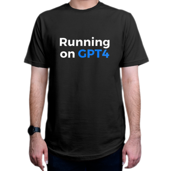 تیشرت برنامه نویسی طرح running on gpt4
