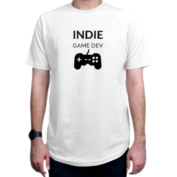 تیشرت برنامه نویسی طرح Indie Game Devنمای روبرو - رنگ سفید
