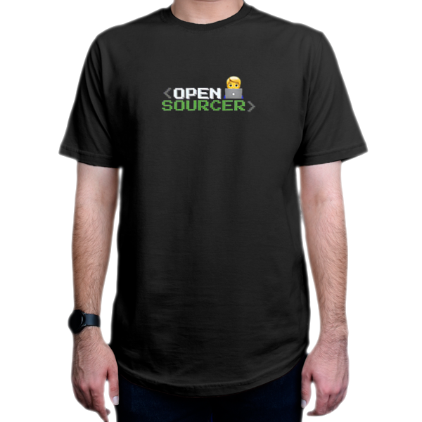 تیشرت برنامه نویسی طرح Open Sourcer Menنمای روبرو - رنگ مشکی