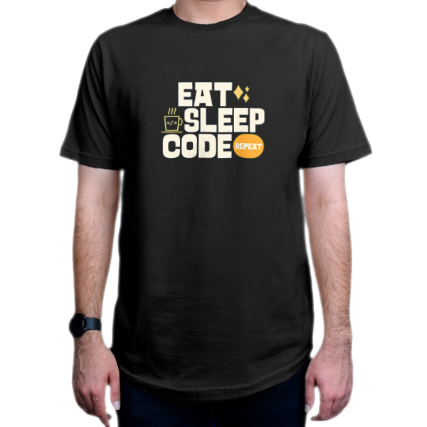 تیشرت برنامه نویسی طرح eat-sleep-code