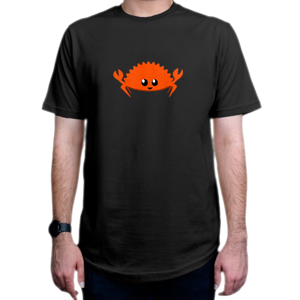 تیشرت برنامه نویسی طرح Rust Crabنمای روبرو - رنگ مشکی