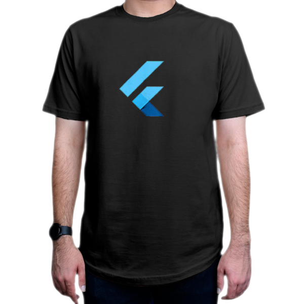 تیشرت برنامه نویسی طرح  Flutter Blue