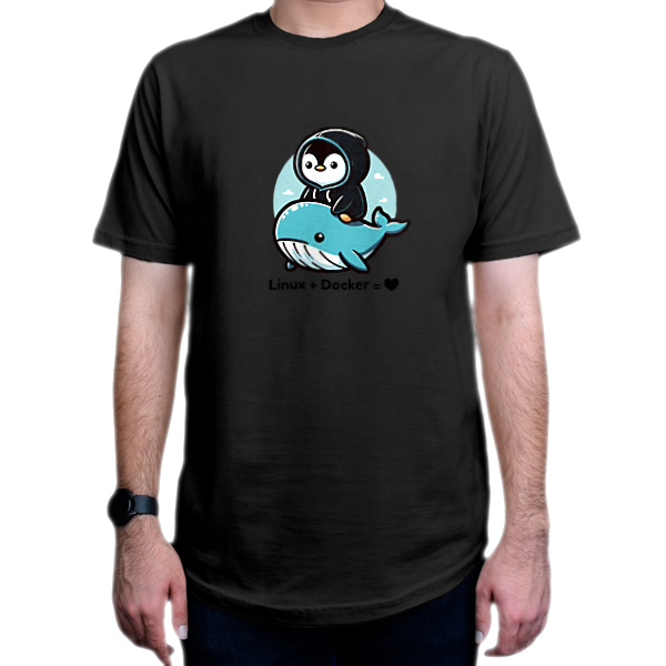 تیشرت برنامه نویسی طرح Docker+Linux