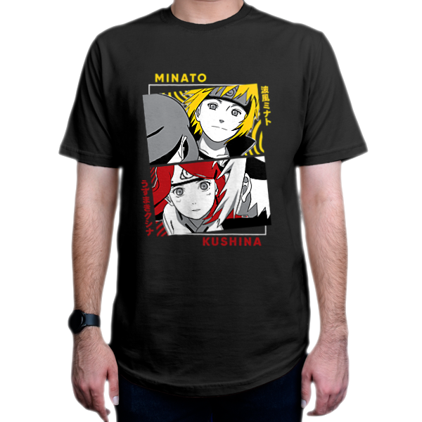 تیشرت انیمه طرح  Naruto  ناروتو شخصیت Minato Namikaze-Kushina Uzumaki میناتو نامیکازه-کوشینا اوزوماکی