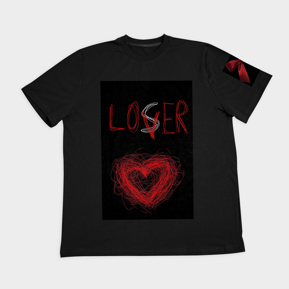 تیشرت طرح lover=loserنمای روبرو ۲ - رنگ مشکی2