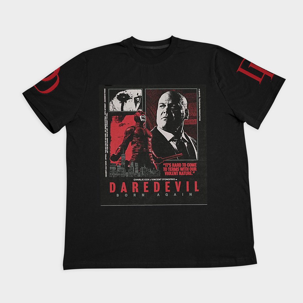 تیشرت آستین کوتاه {دردویل:بورن اگین}DAREDEVILنمای روبرو ۲ - رنگ مشکی1