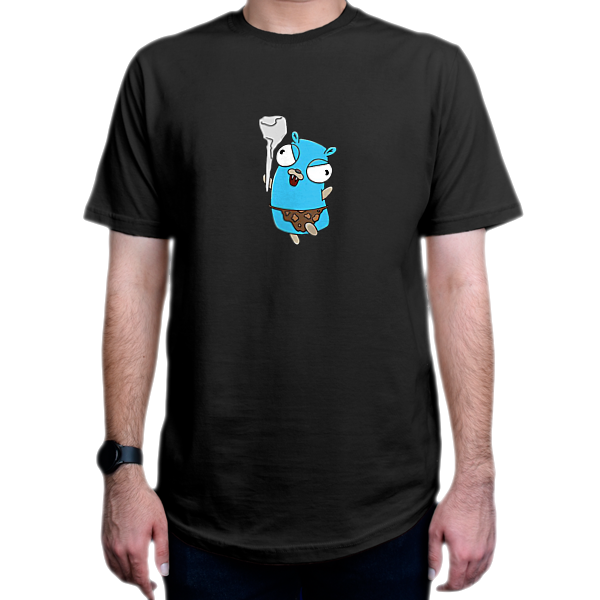 تیشرت برنامه نویسی طرح Caveman Gopher