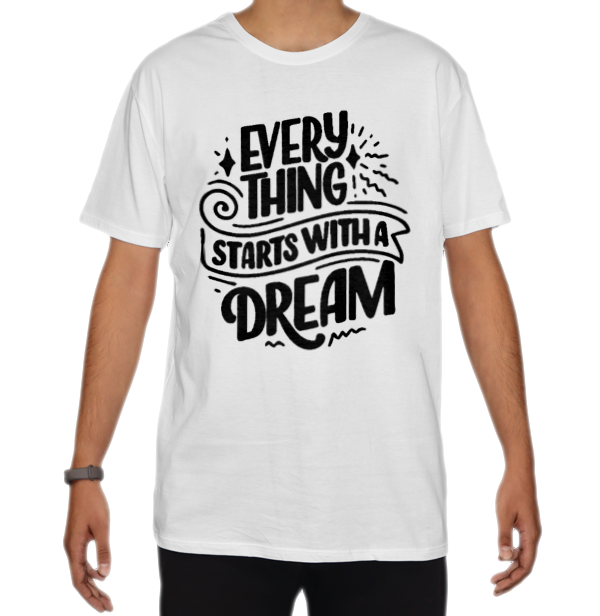 تیشرت اسپان طرح dreamنمای روبرو ۲ - رنگ سفید1